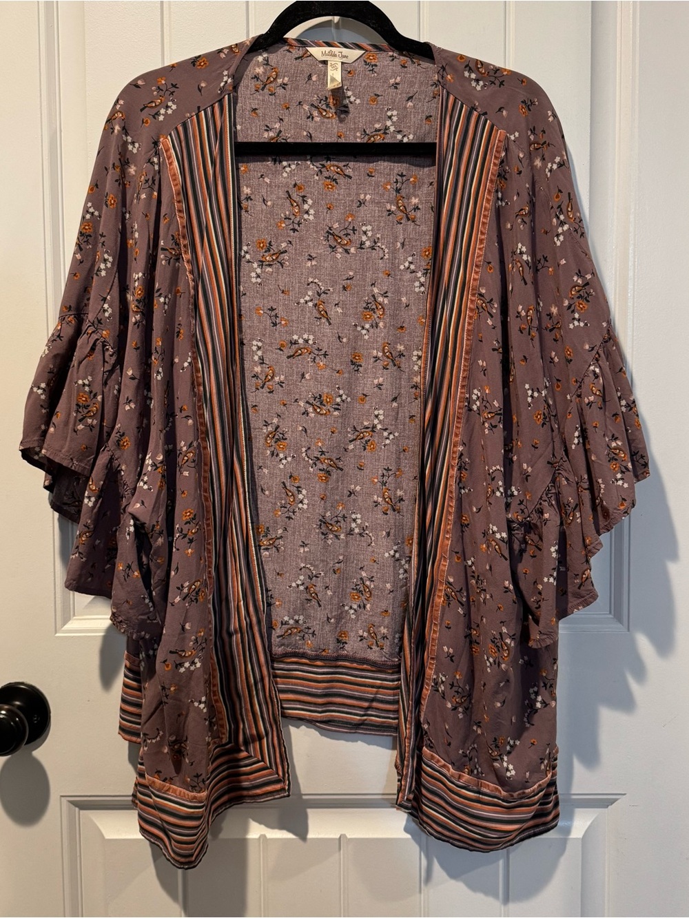 Matilda Jane Mauve Floral Kimono with Orange Accents